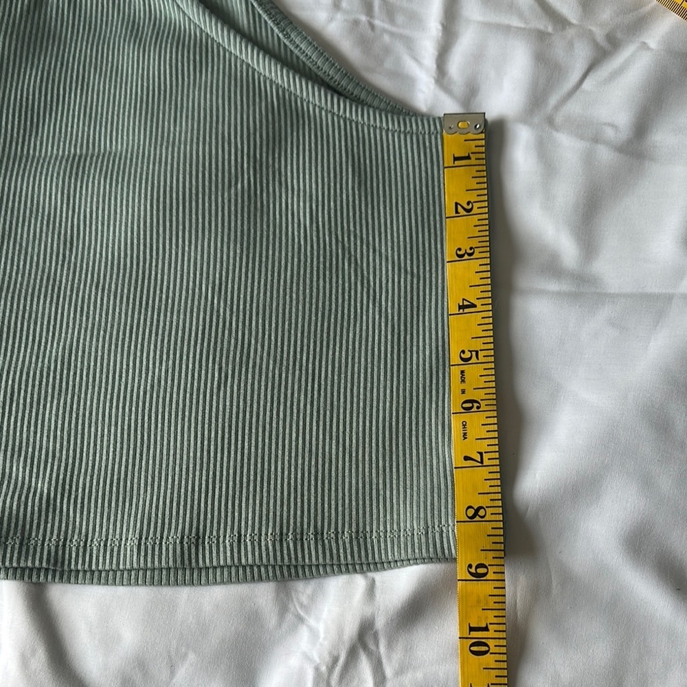 J. Crew Green Ribbed Sleeveless Crop Tank Top - Picture 8 of 8